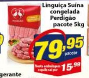 Linguica Suina congelada Perdigao pacote 5kg
