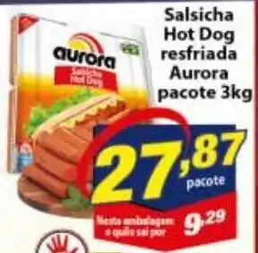 Vencedor Atacadista Salsicha Hot Dog resfriada Aurora pacote 3kg oferta