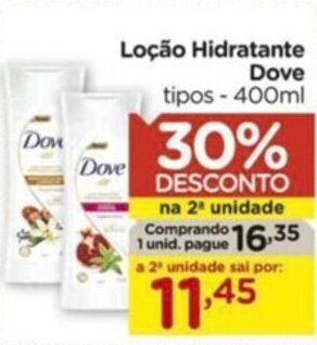 Carrefour Loção Hidratante Dove tipos - 400ml oferta