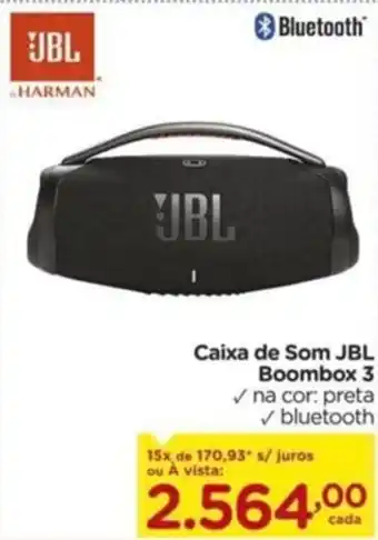 Carrefour Caixa de Som JBL Boombox 3 ✓na cor: preta ✓ bluetooth oferta