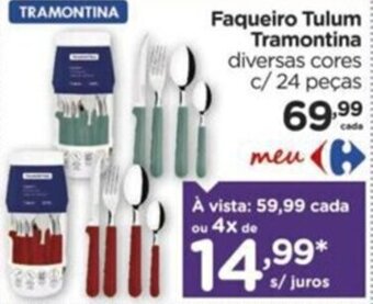 Carrefour Faqueiro Tulum Tramontina diversas cores c/24 peças oferta