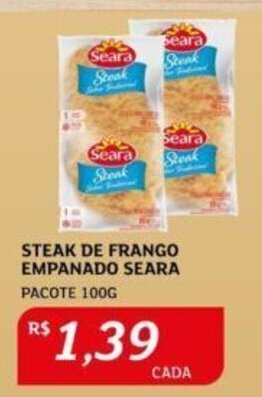 Assaí Atacadista STEAK DE FRANGO EMPANADO SEARA PACOTE 100G oferta