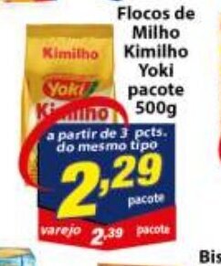 Vencedor Atacadista Flocos de Milho Kimilho Yoki pacote 500g oferta