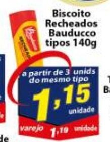 Vencedor Atacadista Biscoito Recheados Bauducco tipos 140g oferta