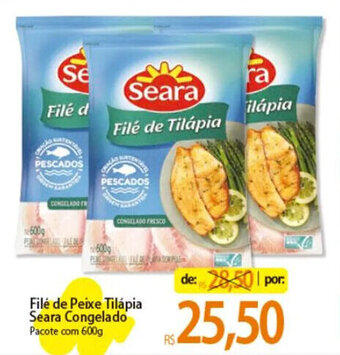 Atacadão Filé de Peixe Tilápia Seara Congelado Pacote com 600g oferta