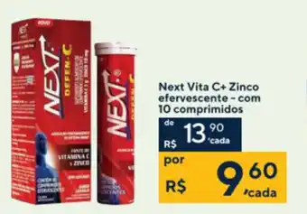 Drogaria Coop Next VIta C + Zinco efervescente com 10 comprimidos oferta