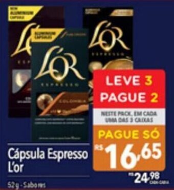 Supermercados Condor Cápsula Espresso L'or 52g oferta