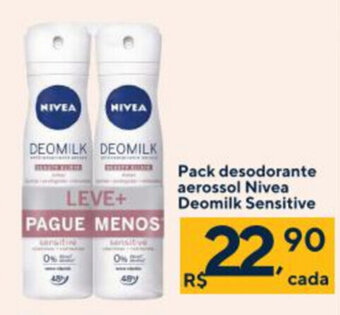 Drogaria Coop Pack Desodorante aerossol Nivea Deomilk Sensitive oferta