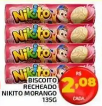 Biscoito Recheado Nikito Morango 135G