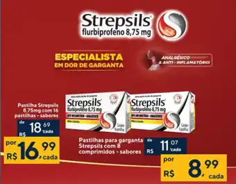 Pastilha Strepsils 8.75mg com 16 pastilhas sabores