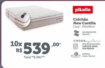 Sleep House Colchão new castilla pikolin casal 138x188cm massageador sem fio oferta