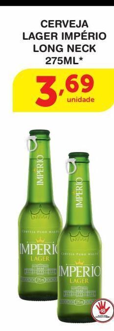 Roldão Cerveja lager império long neck 275ml oferta