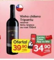 Supermercados Princesa Vinho chileno tripantu 750ml oferta