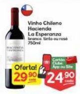 Supermercados Princesa Vinho chileno hacienda la esperanza 750ml oferta