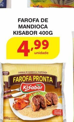 Roldão Farofa de mandioca kisabor 400g oferta