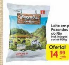 Supermercados Princesa Leite em pó fazendas do rio inst. integral 400g oferta