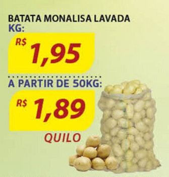 Assaí Atacadista Batata Monalisa Lavada 1kg oferta