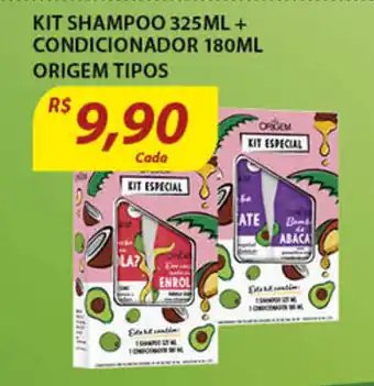 Assaí Atacadista Kit Shampoo 325ml + Condicionador 180ml Origem tipos oferta