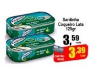 Higa's Supermercado Sardinha Coqueiro Lata 125g oferta