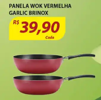 Assaí Atacadista Panela Wok Vermelha Garlic Brinox oferta