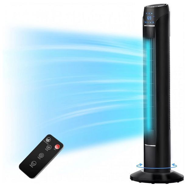 Ventilador de torre com controle remoto, 3 velocidades e temporizador de 15 horas, 110v, uthfy