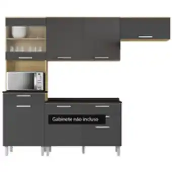 Novo Mundo Cozinha clean em mdp 3 peças 5 portas 1 gaveta itatiaia oferta