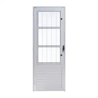Leroy Merlin Porta de alumínio social branca maxx esquerda - 210x85 oferta