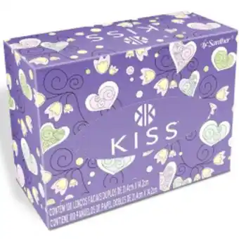 Lenços facial kiss com 100 unidades