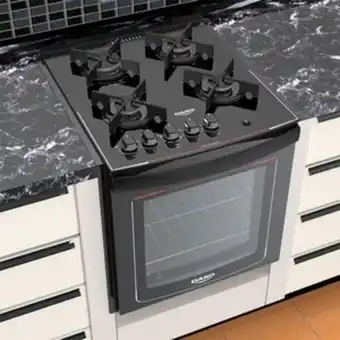Leroy Merlin Fogão de embutir 4 bocas dako glass com mesa de vidro de4vup-pf0 oferta