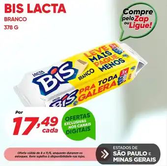 Dia BIS LACTA BRANCO 378 G oferta