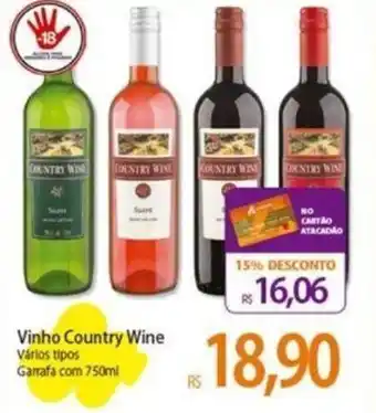 Atacadão Vinho Country Wine Garrafa com 750ml oferta