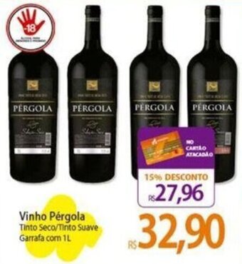 Atacadão Vinho Pérgola Tinto Seco/Tinto Suave Garrafa com 1L oferta