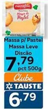 Supermercados Tauste Massa p/ Pastel Massa Leve Discão pct 500g oferta