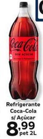 Supermercados Tauste Refrigerante Coca-Cola s/ Açúcar pet 2L oferta
