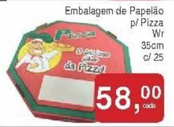 Embalagem de Papelao p/ Pizza Wr 35cm c/ 25