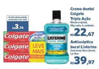 Sam's Club Creme dental Colgate Tripla Ação Menta original, 90g cada, 6 unidades oferta