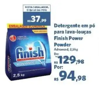 Sam's Club Detergente em pó para lava-louças Finish Power Advanced 2.5kg oferta