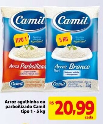 Mercado Extra Arroz agulhinha ou parbolizado Camil tipo 1 5kg oferta