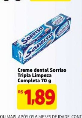 Mercado Extra Creme dental Sorriso Tripla Limpeza Completa 70g oferta