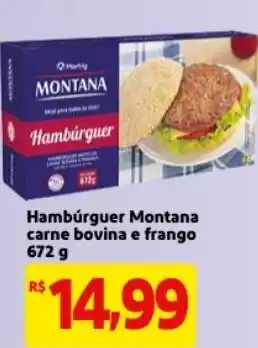 Mercado Extra Hamburguer Montana carne bovina e frango 672g oferta