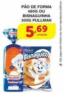 Roldão Pão de forma 480g ou bisnaguinha 300g pullman oferta