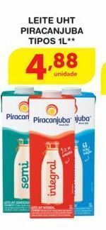 Roldão Leite uht piracanjuba tipos 1l oferta