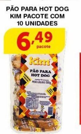 Roldão Pão para hot dog kim pacote com 10un oferta