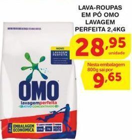 Roldão Lava roupas em pó omo lavagem perfeita 2,4kg oferta