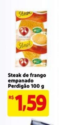 Mercado Extra Steak de Frango empanado Perdigao 100g oferta