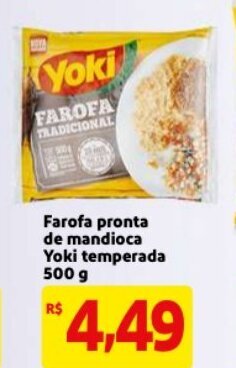 Mercado Extra Farofa Pronta de Mandioca Yoki temperada 500g oferta