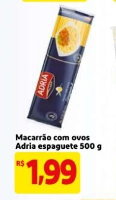 Mercado Extra Macarrao com ovos Adria espaguete 500g oferta