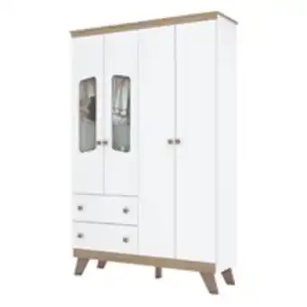 Benoit Guarda roupa / roupeiro infantil henn i125-190 confete 4 portas 2 gavetas 200x131x41cm branco oferta