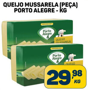 Dom Atacadista QUEIJO MUSSARELA (PEÇA) PORTO ALEGRE - KG oferta