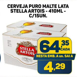Dom Atacadista CERVEJA PURO MALTE LATA STELLA ARTOIS - 410ML - C/15UN. oferta